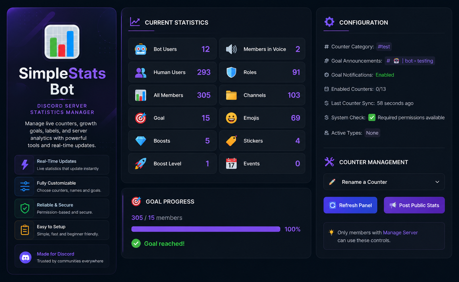 SimpleStats Bot product banner